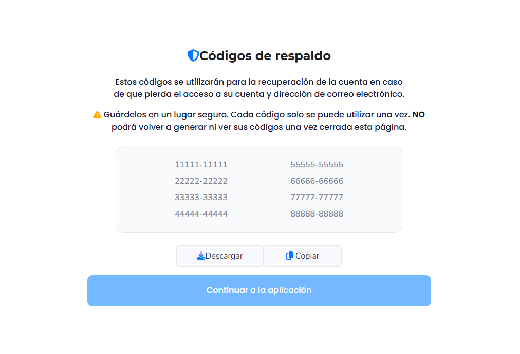Login with backup code