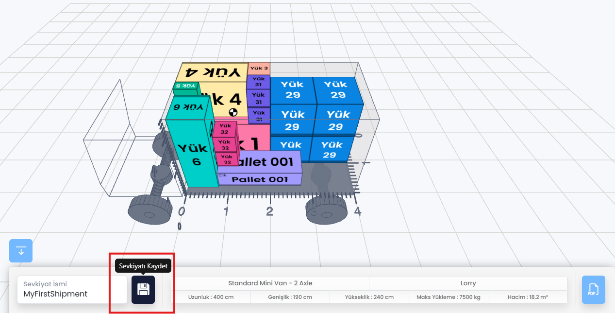 Save shipment dialog